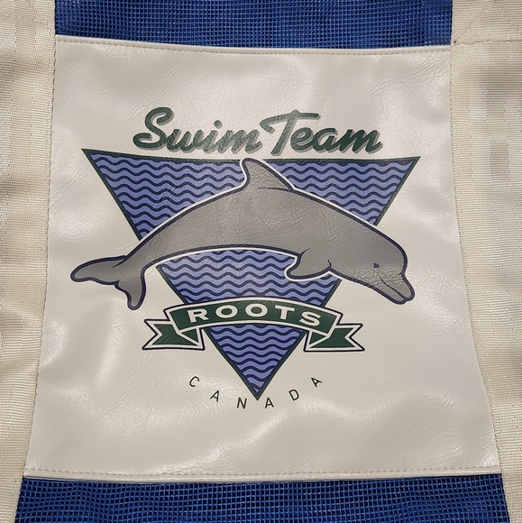 Large Vintage Roots Swim Team Canada Mesh Duffle Bag - Picture 2 of 4